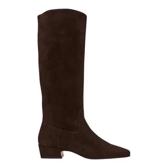 Steve Madden Women's Dantelle Suede Square Toe Knee High Boots Brown Size 8 - Picture 2 of 5